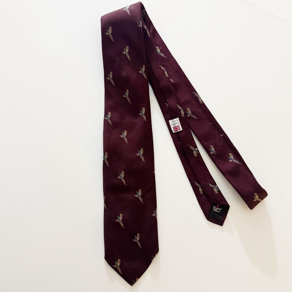 Vintage Robert Talbott Burgundy Pheasant Tie